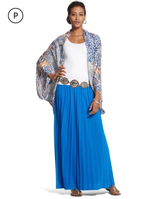 Petite Pleated Maxi Skirt