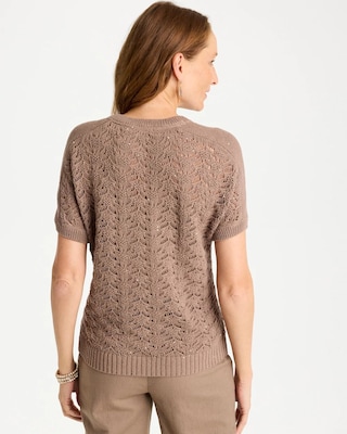 Sequin Pointelle Pullover click to view larger image.