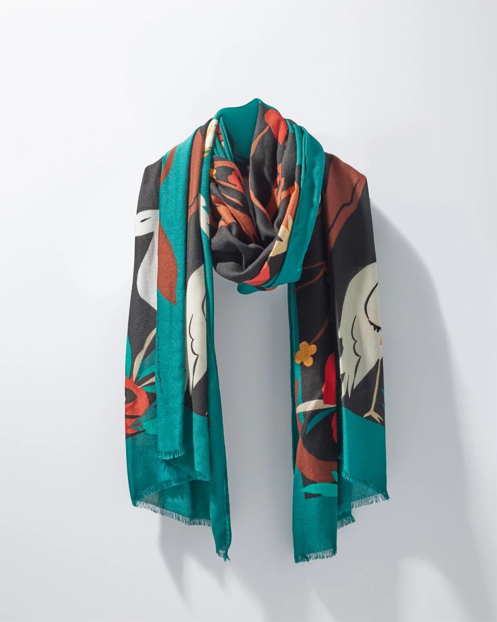 Nature Print Oblong Scarf