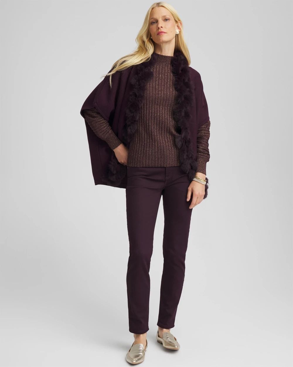 Metallic Ribbed Pullover click to view larger image.