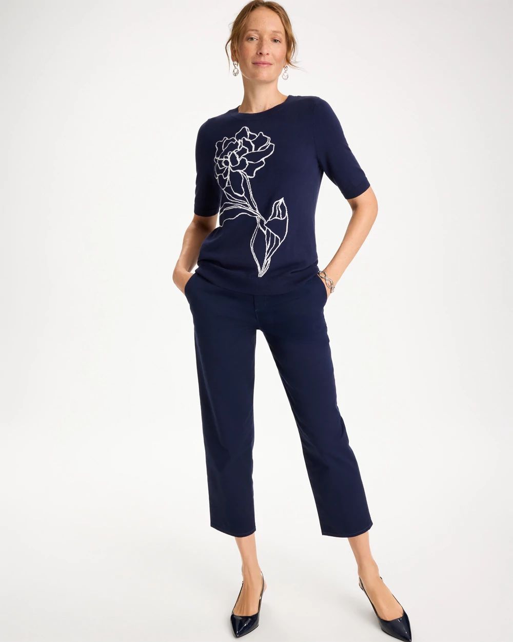 Relaxed Boyfriend Chino Crop Pants click to view larger image.