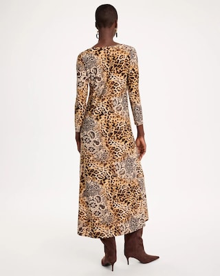Soft-Stretch Knit Animal Print Dress click to view larger image.