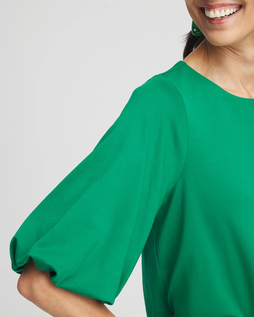 Bubble Hem Pleated Cotton Top