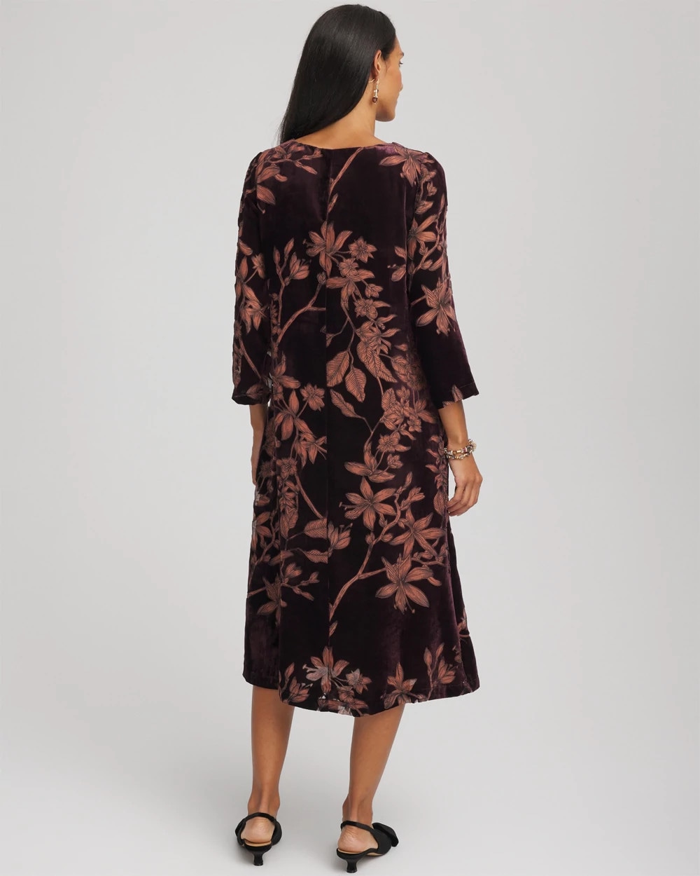 Burnout Velvet Midi Dress
