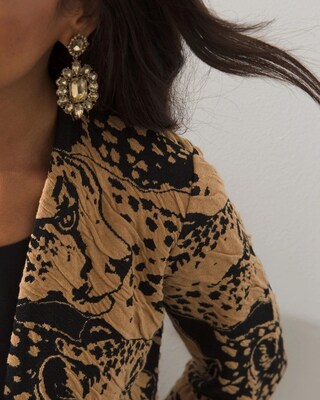 Animal Print Jacquard Cardigan