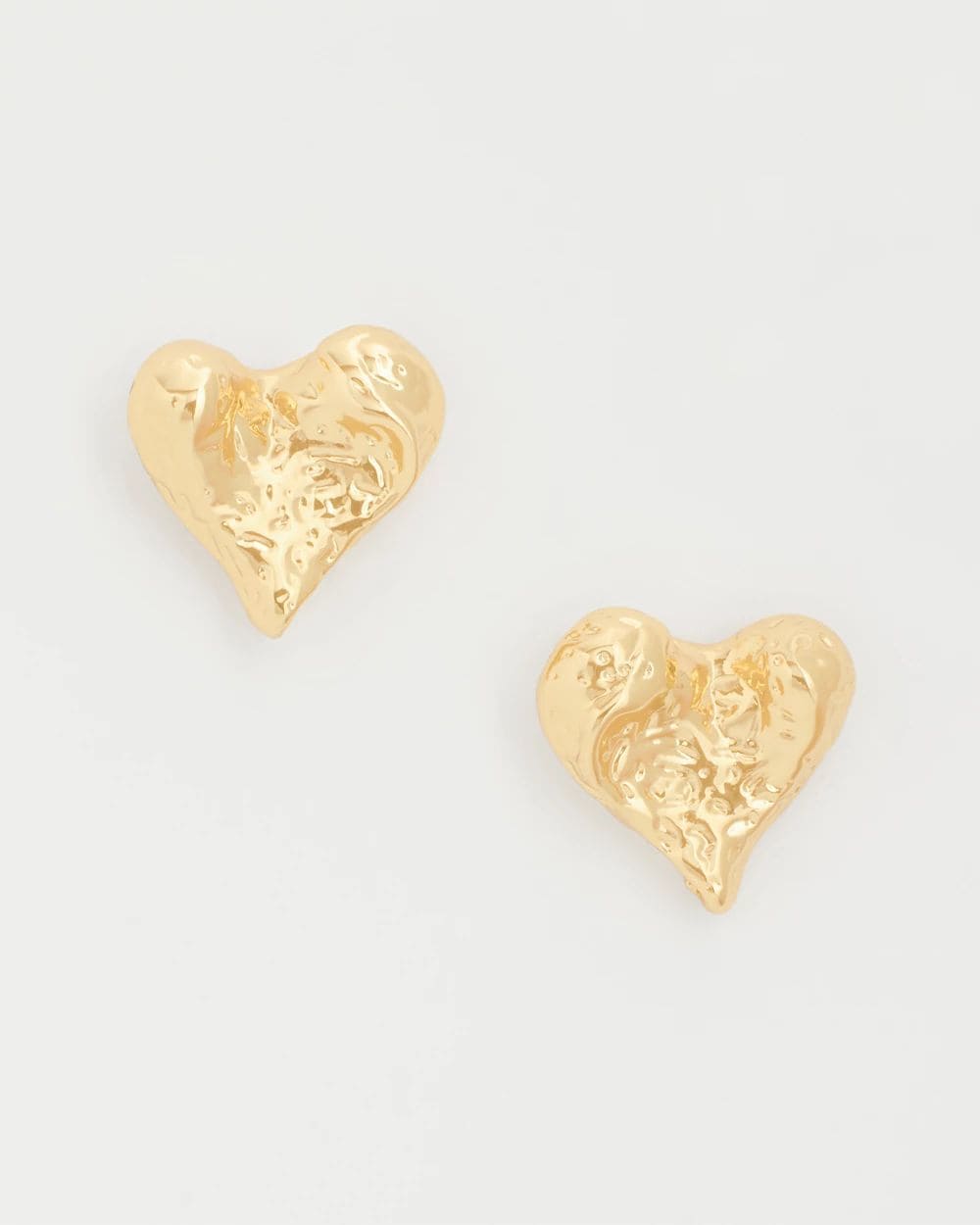 Golden Heart Stud Earrings