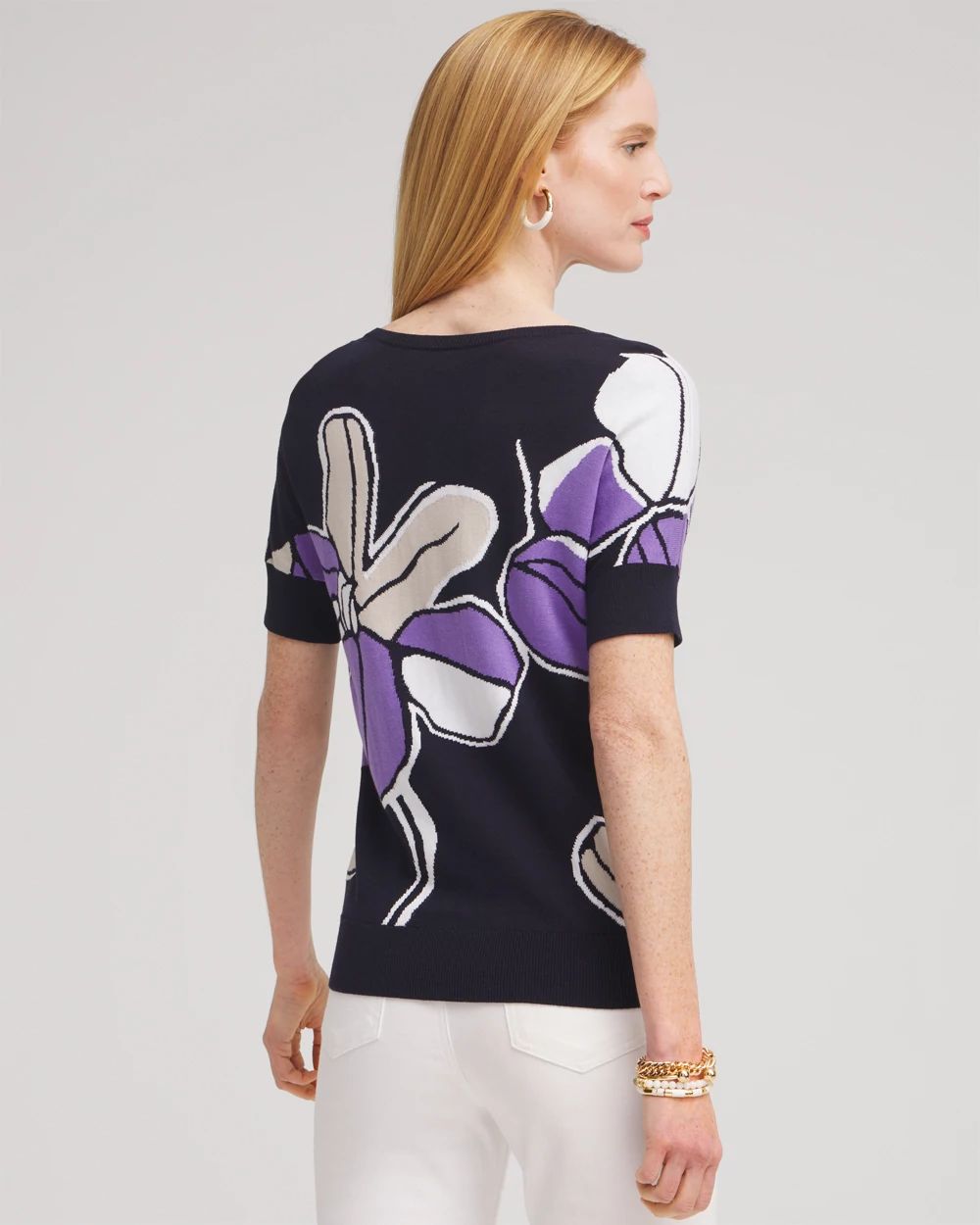 Floral Dolman Pullover Sweater