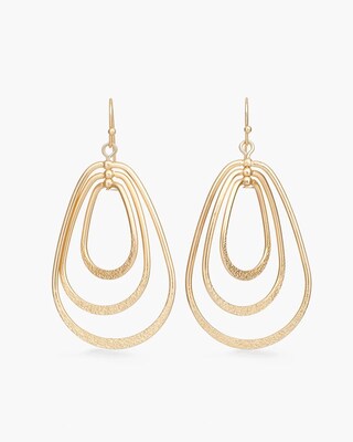 Gold-Tone Circlet Drop-Hoop Earrings