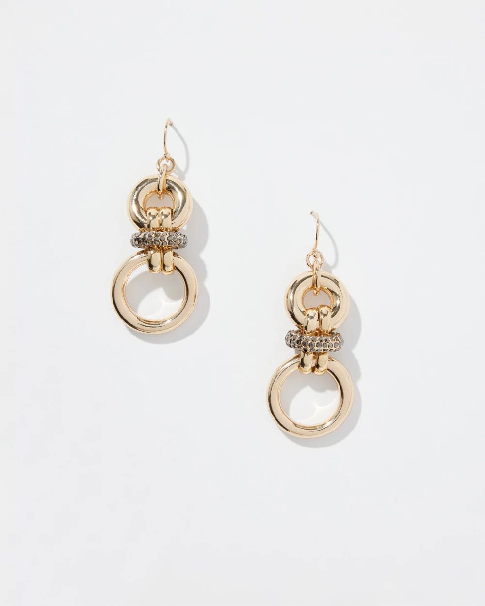 Gold Tone Links Drop Earrings