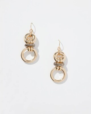 Gold Tone Links Drop Earrings