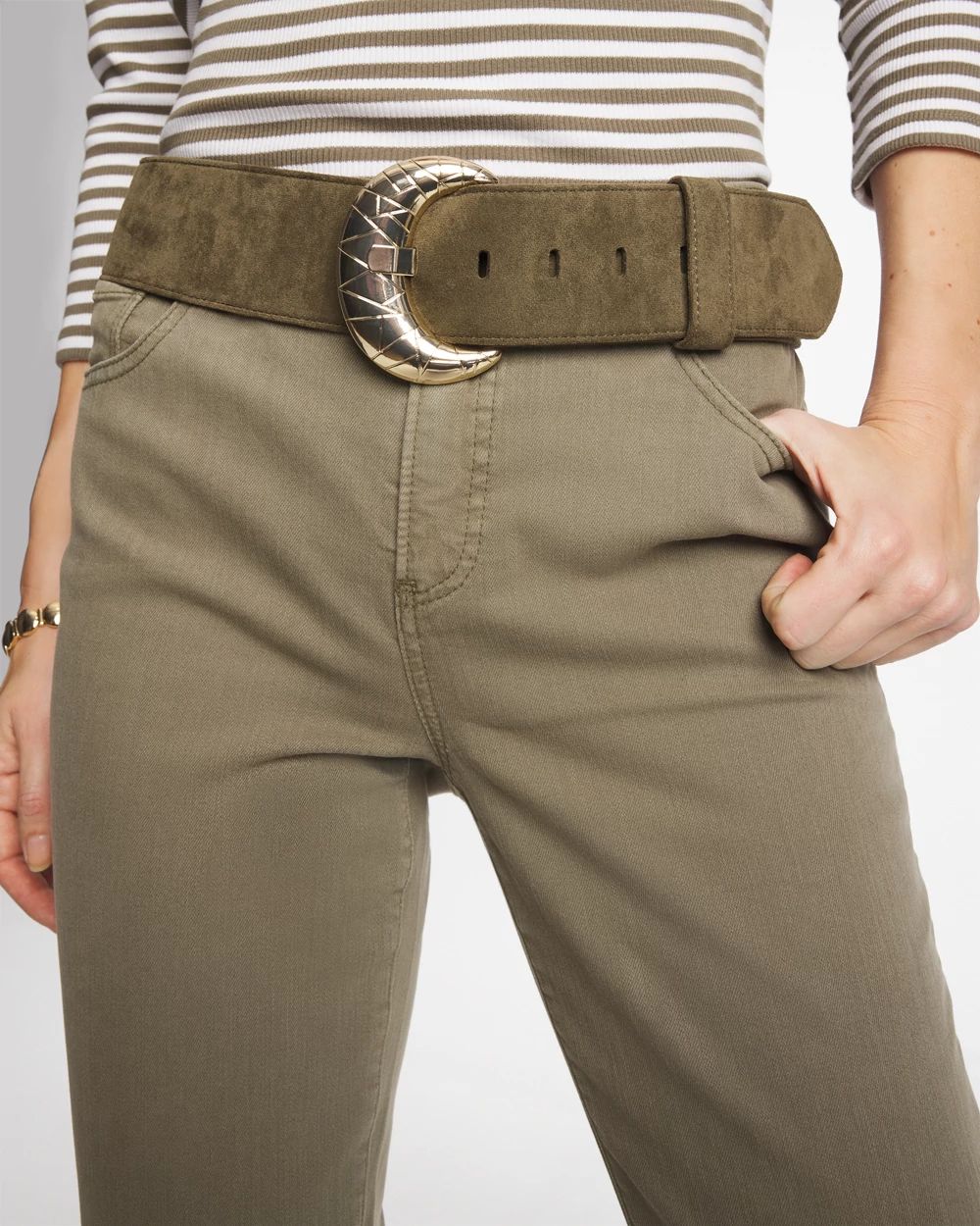 Green Faux Suede Sash Belt click to view larger image.