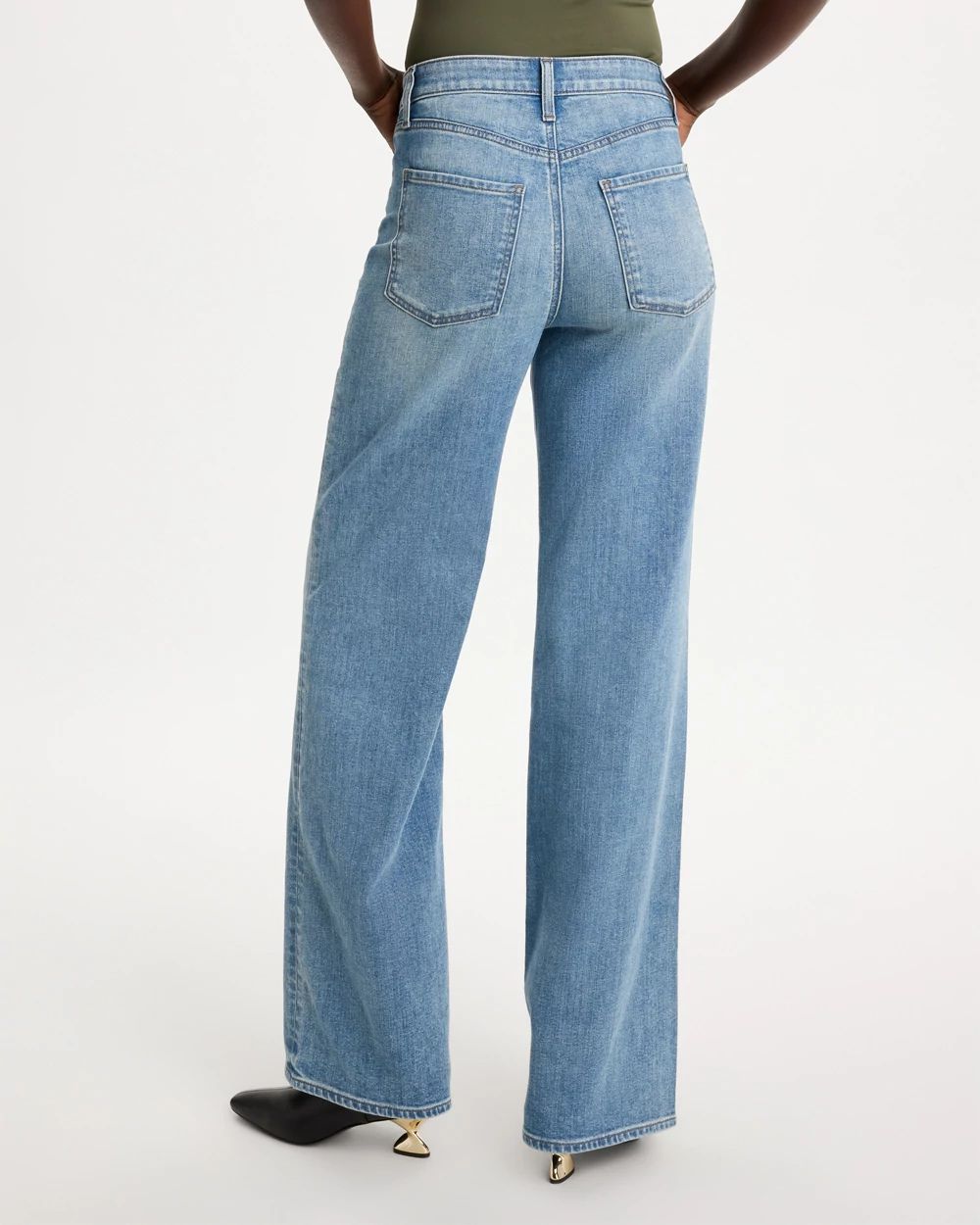High-Rise Wide-Leg Jeans click to view larger image.