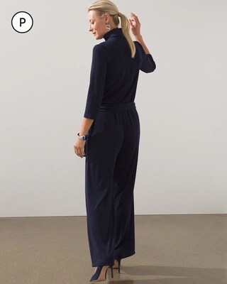 Petite Travelers Mock Neck Jumpsuit