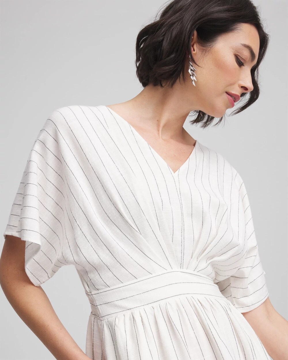 Petite Metallic Striped Maxi Dress