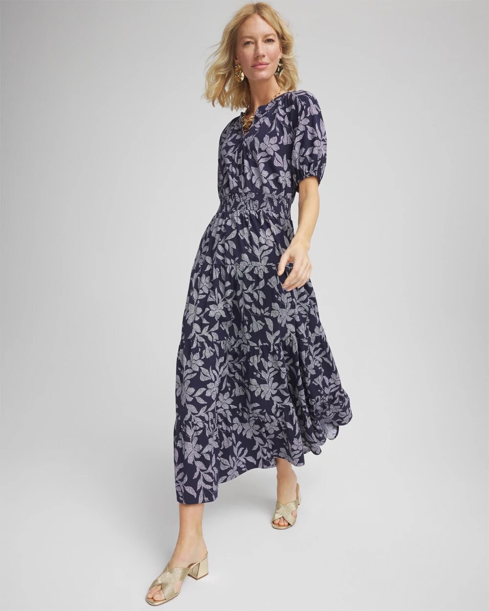 Poplin Smocked Waist Maxi Dress