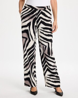 Zebra Animal Print Crepe Pants click to view larger image.