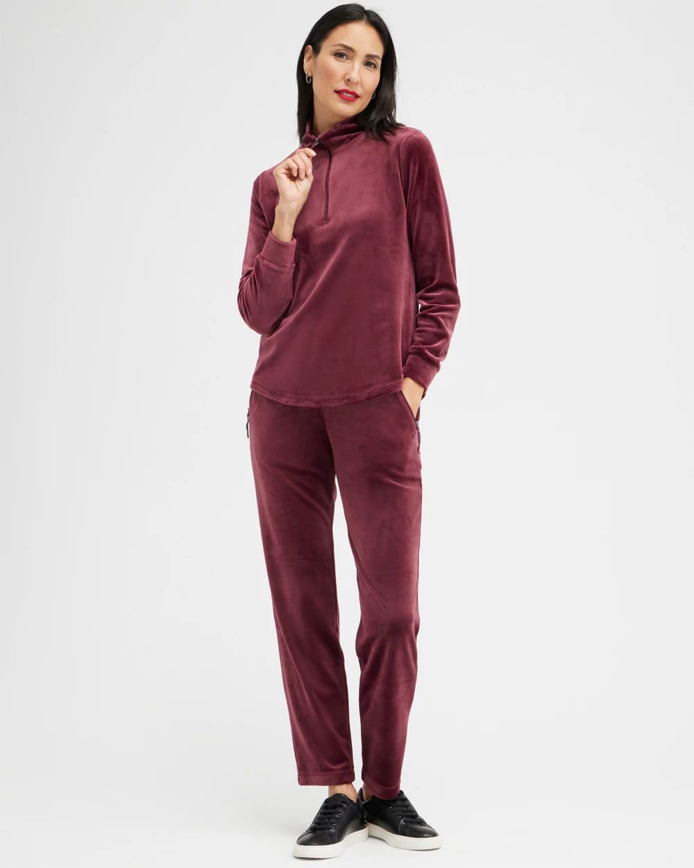 Zenergy Velour Half Zip Pullover
