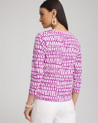 Abstract Print 3/4 Sleeve Perfect Tee