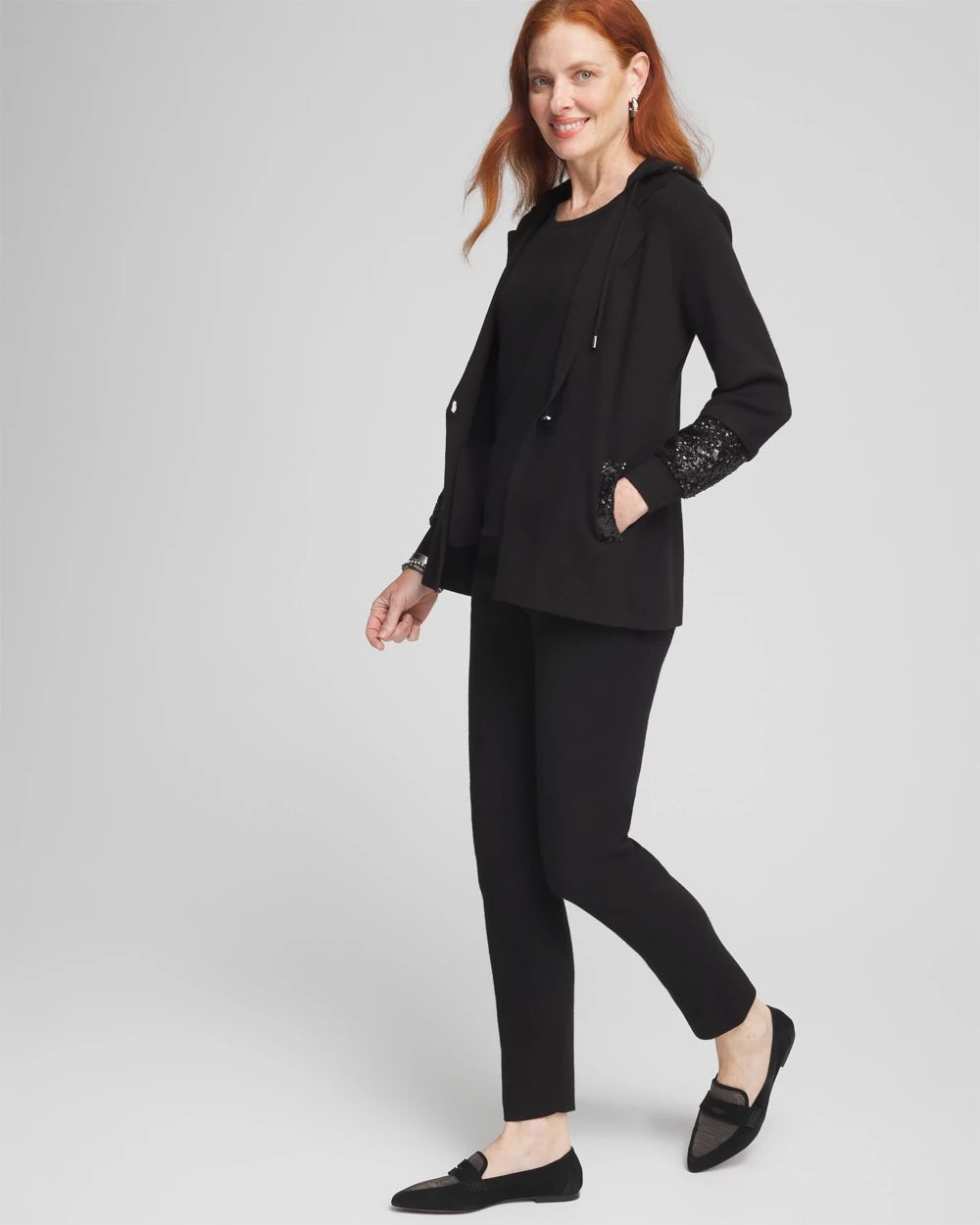 Zenergy® Luxe Sequined Sweater Blazer click to view larger image.