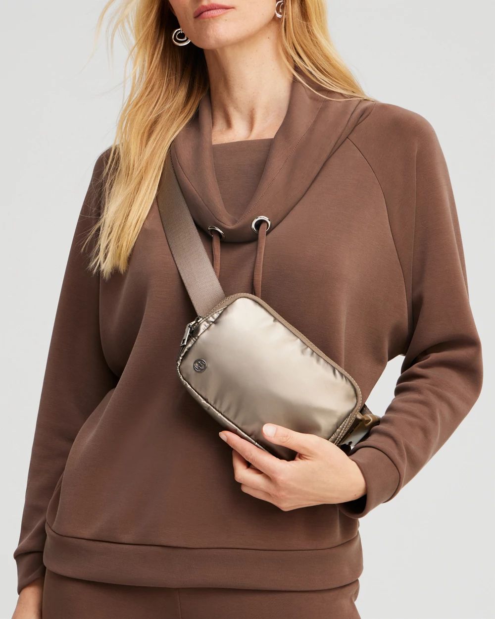 Metallic Crossbody Belt Bag