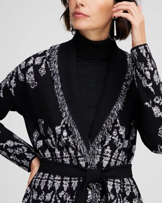 Medallion Print Shawl Cardigan