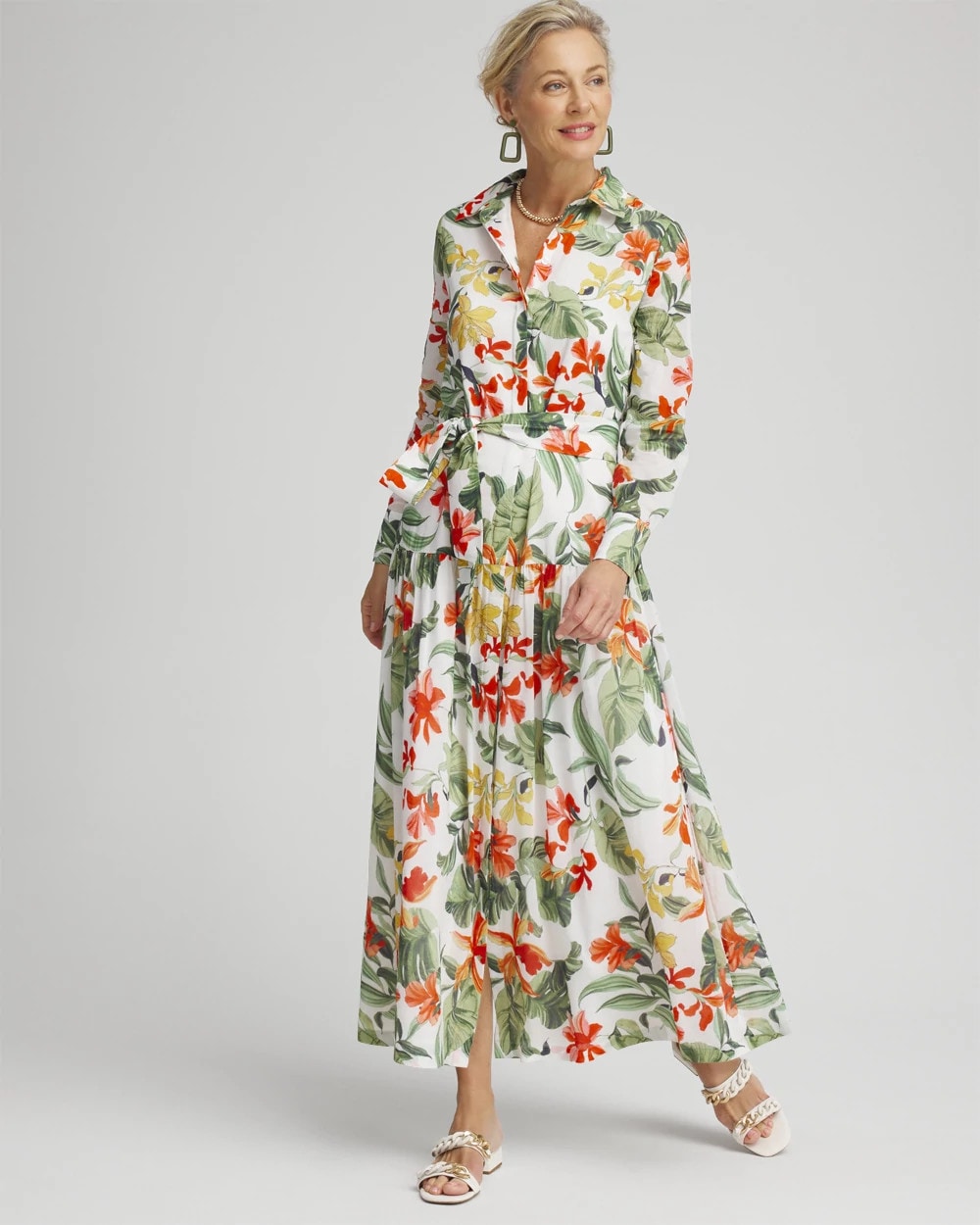 Silk Blend Orchid Shirt Dress