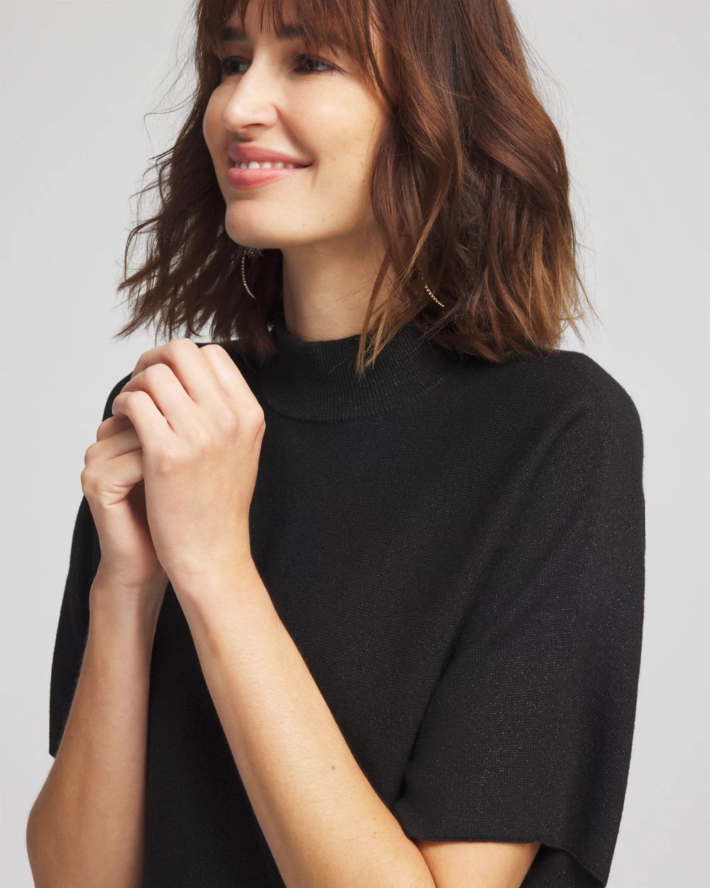 Shimmer Short Sleeve Pullover Sweater click to view larger image.