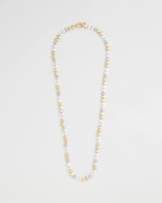 Mixed Metal Long Single Strand Necklace