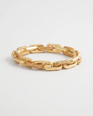 Gold Tone Pavé Link Bracelet
