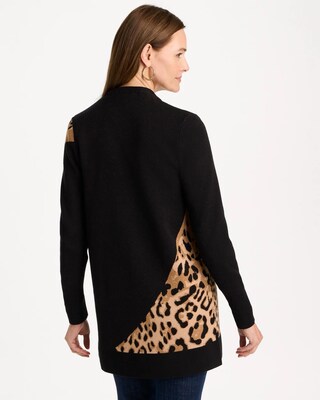 Ella Animal Jacquard Open-Front Cardigan click to view larger image.