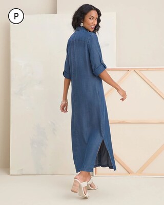 Petite Denim Maxi Dress