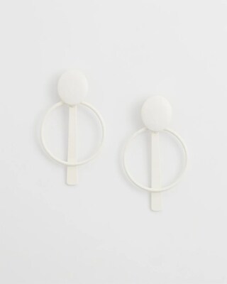White Clip-on Drop Hoops