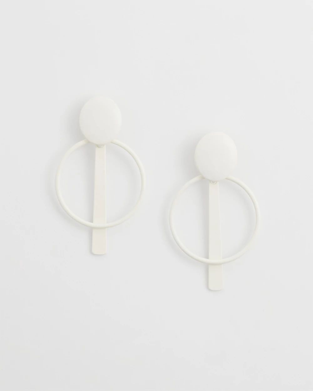 White Clip-on Drop Hoops