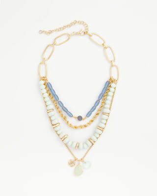 Multi Strand Ocean Charm Necklace click to view larger image.