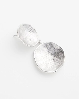 Silver Tone Disc Drop Earrings click to view larger image.