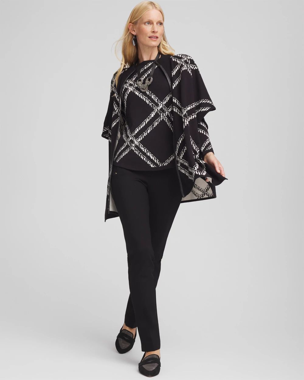 Plaid Mockneck Ruana