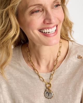 Golden Charm Link Necklace click to view larger image.