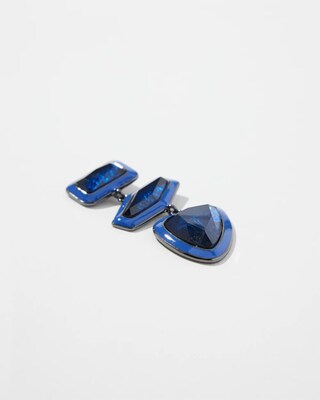 Blue Linear Drop Earrings