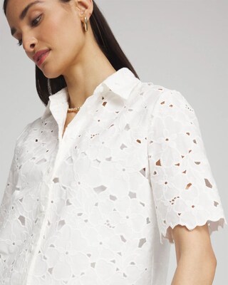 Black Label™ Lace Button Up Top