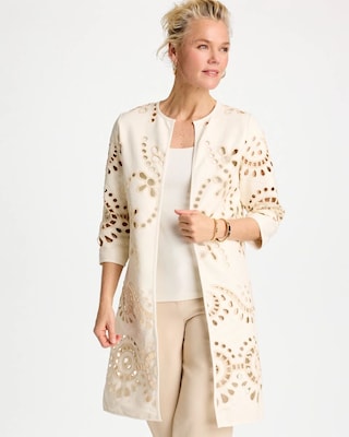 Long Faux Leather Kimono click to view larger image.