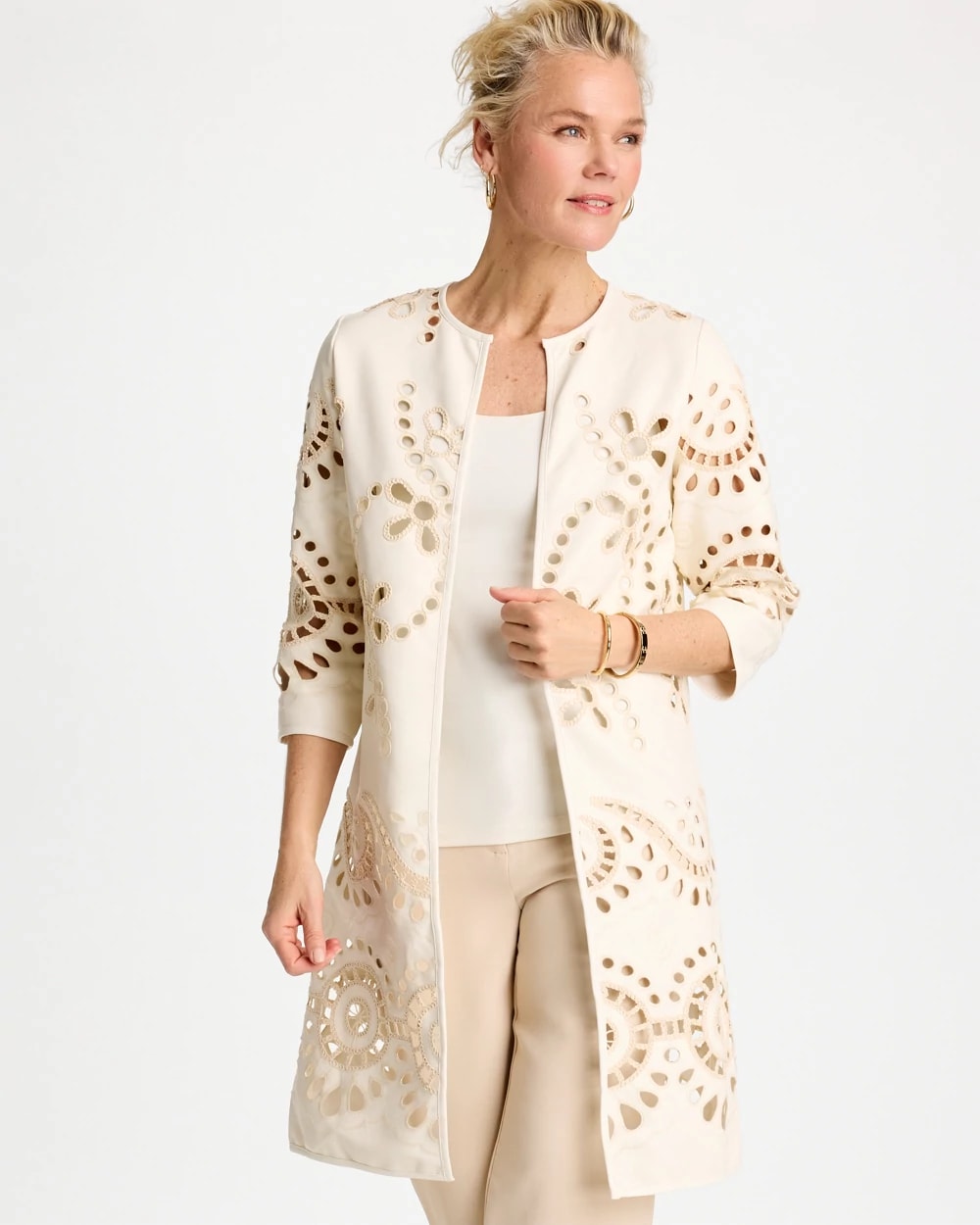 Long Faux Leather Kimono | Chico's Long Faux Leather Kimono | Chico's