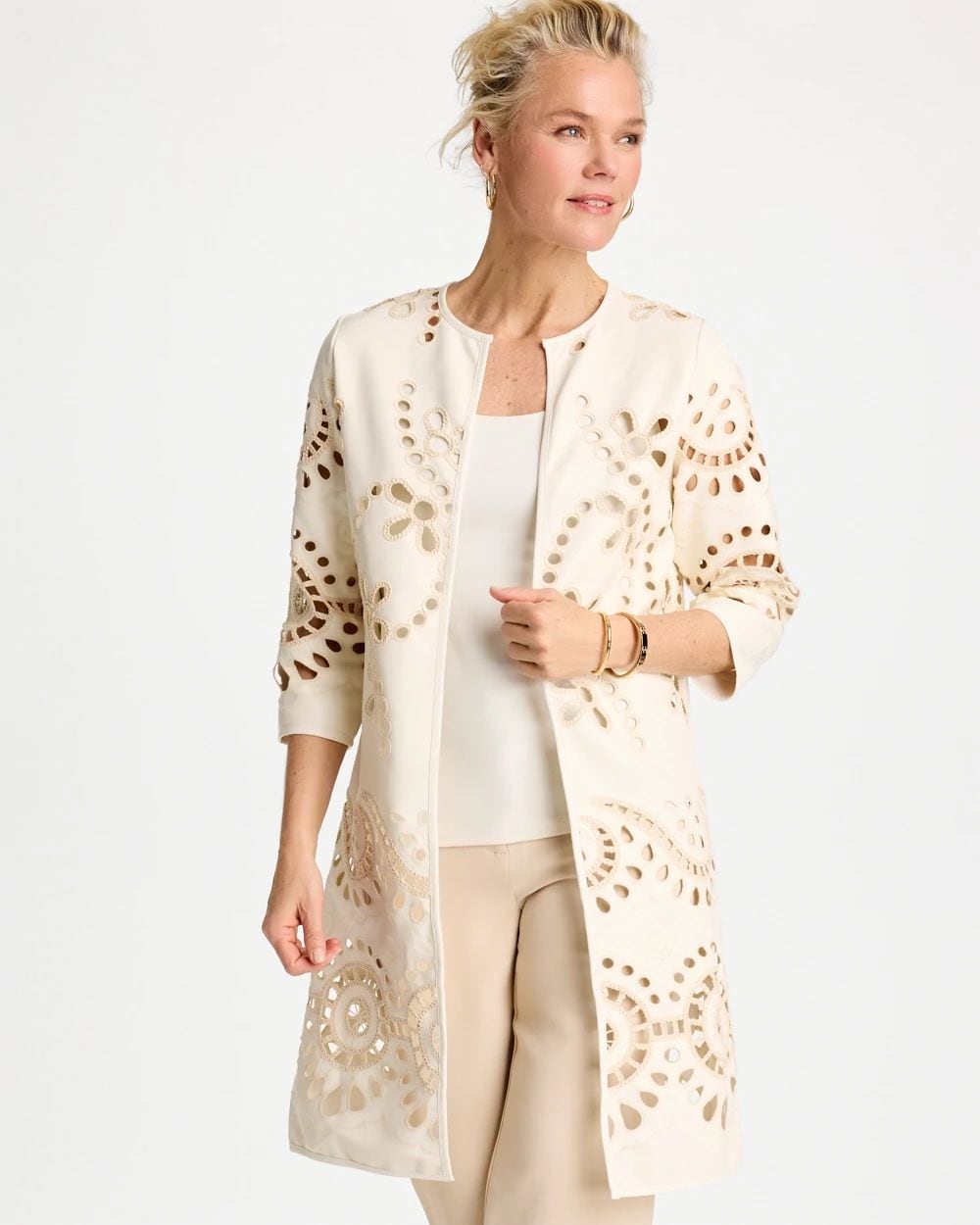 Long Faux Leather Kimono click to view larger image.