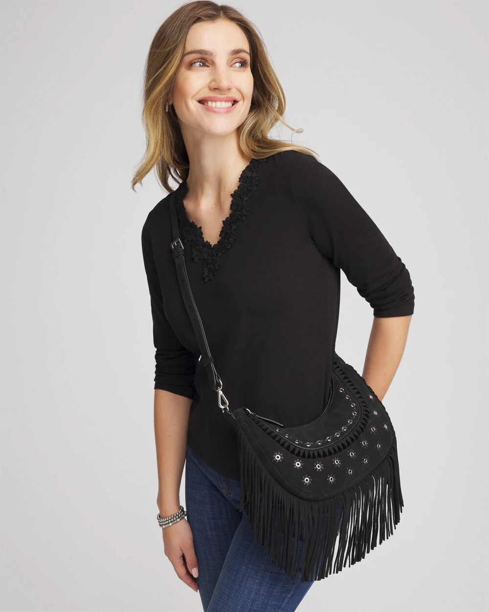 Suede Fringe Purse