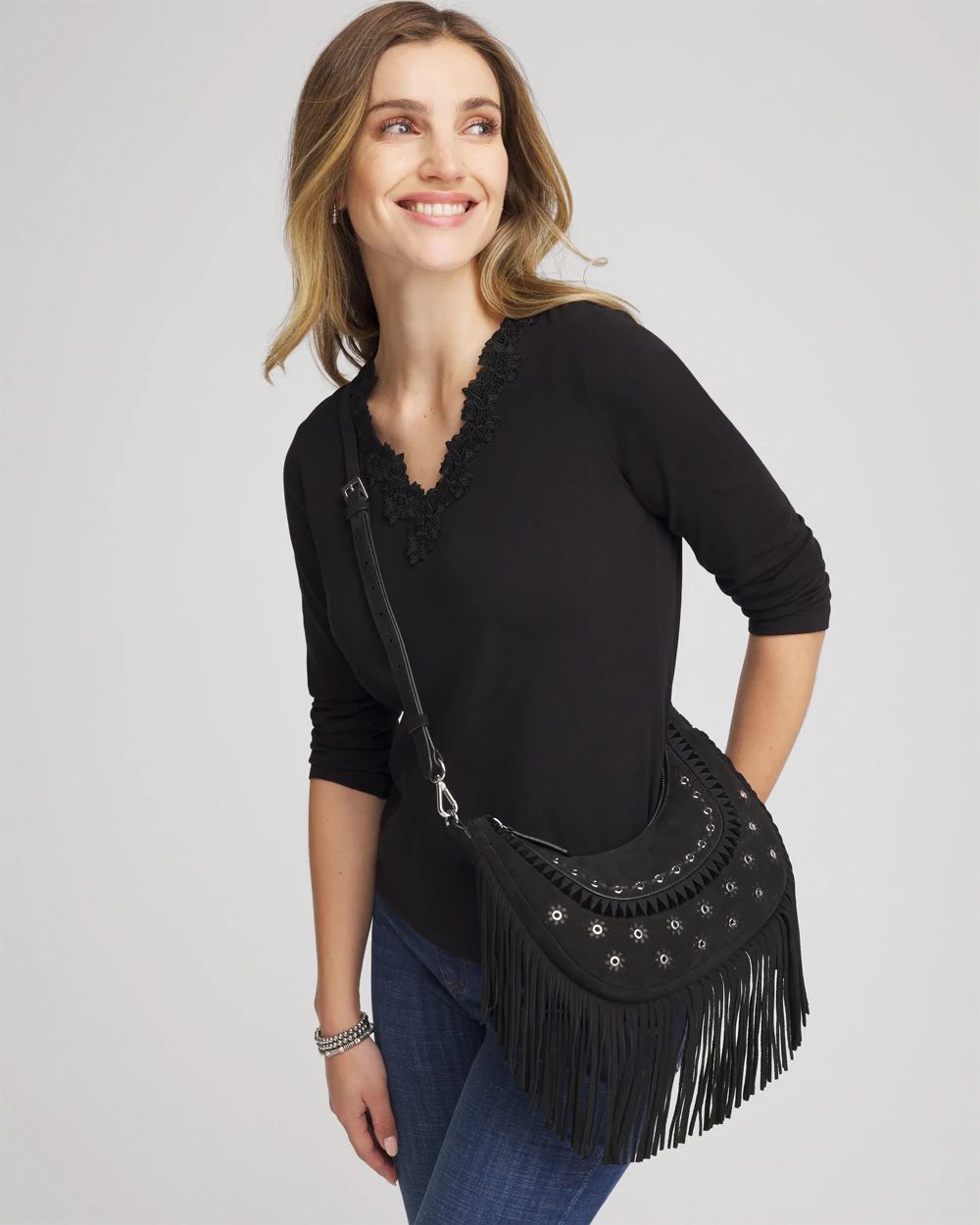 Suede Fringe Purse