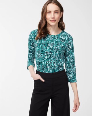 3/4 Sleeve Dot Print Perfect Tee