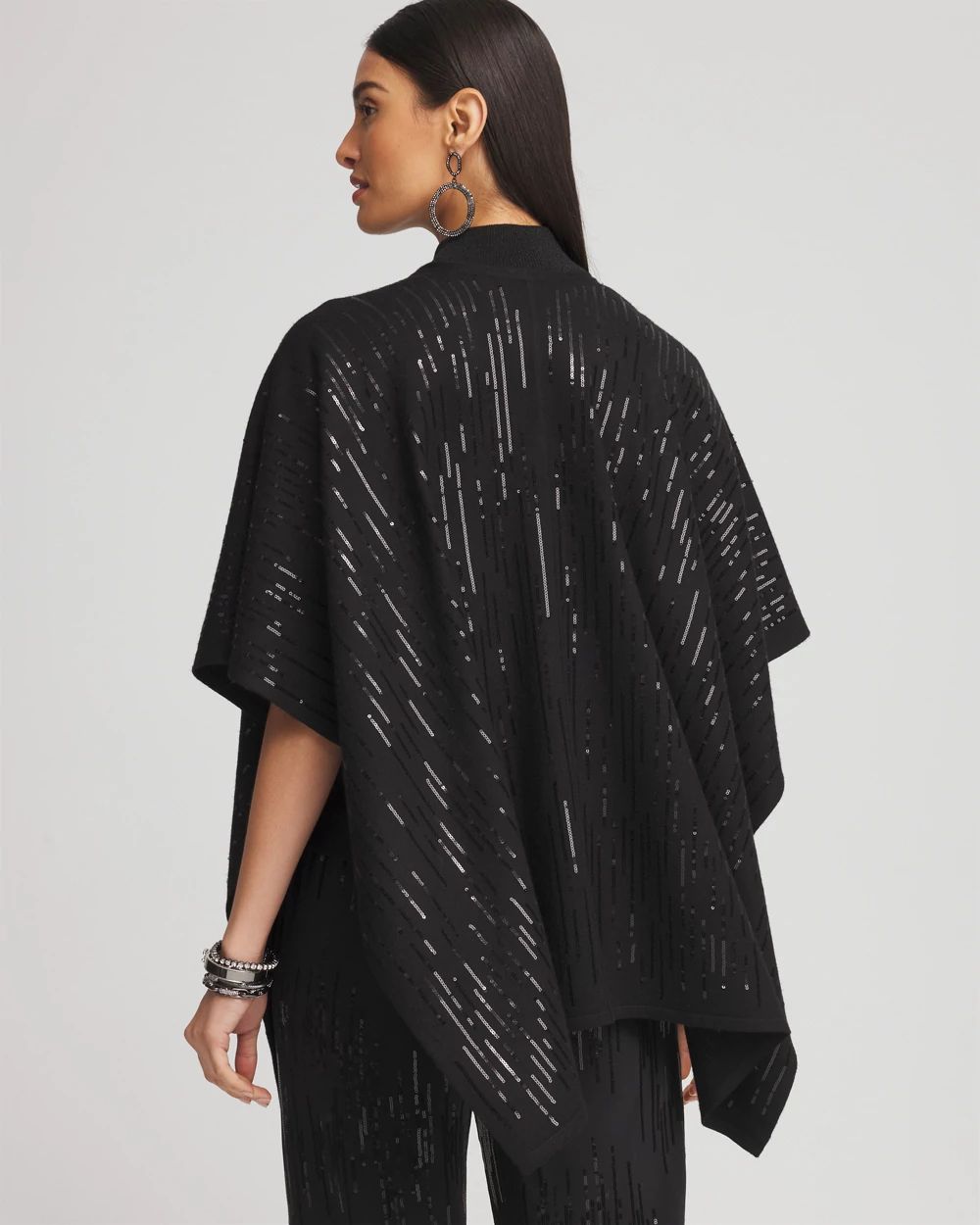 Cashmere Blend Sequin Ruana