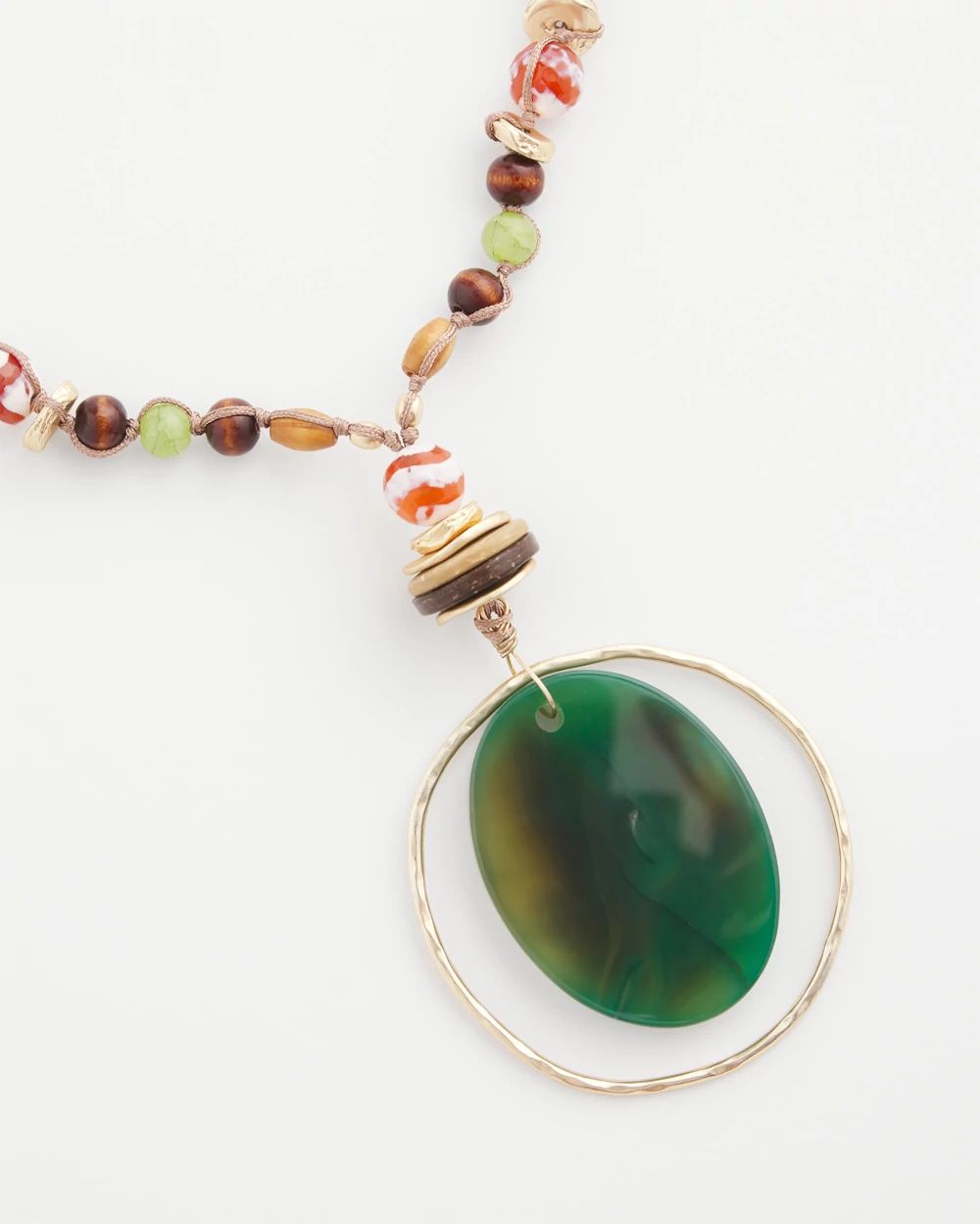 Sliced Agate Stone Pendant Necklace
