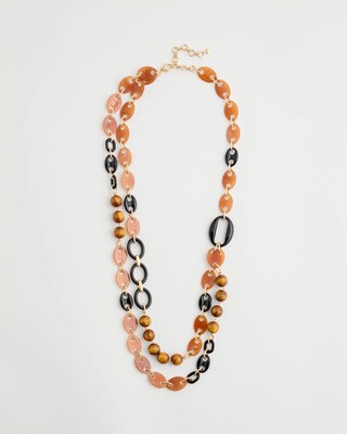 Neutral Long Double-Strand Necklace