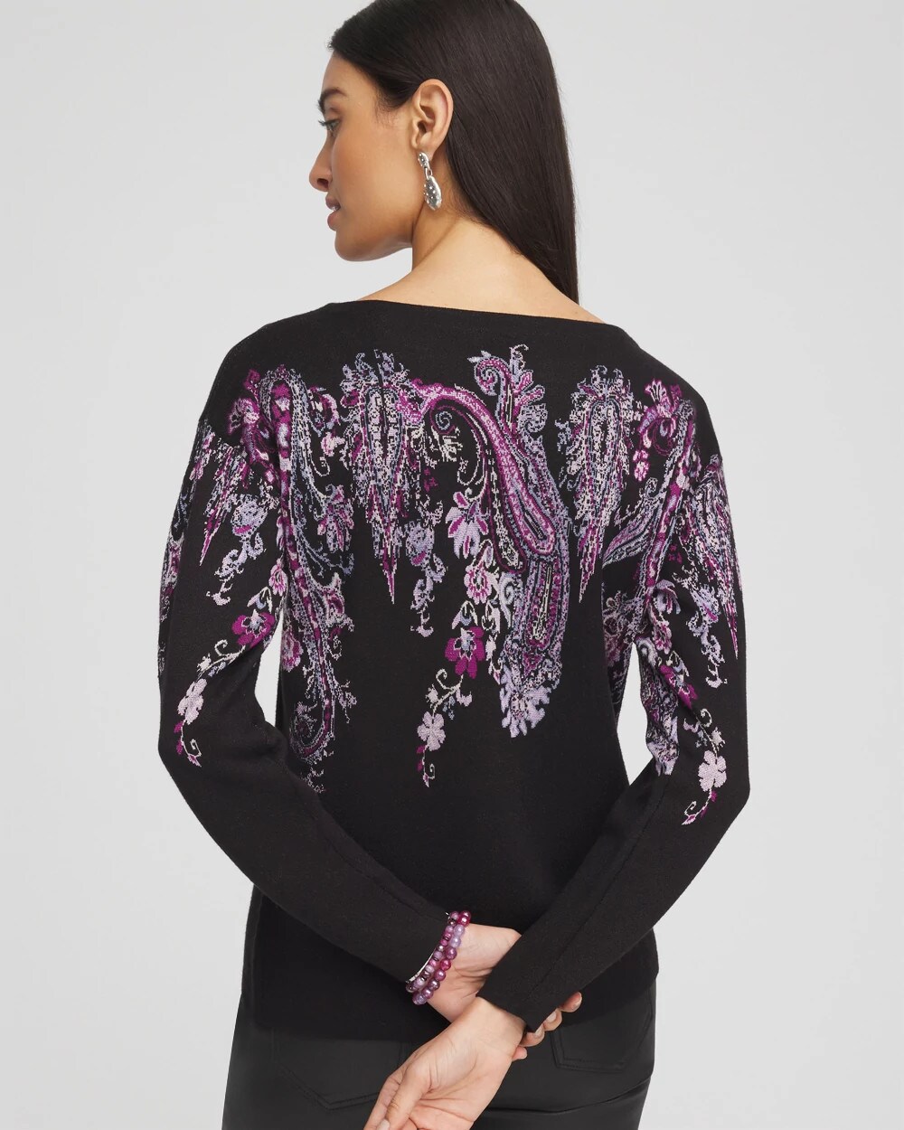 Jacquard Paisley Pullover Sweater