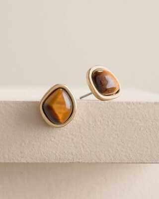 Tiger's Eye Stud Earrings
